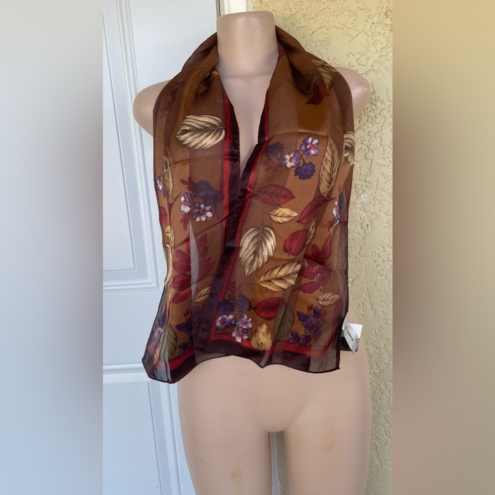 Liz Claiborne Red and Purple Sheer Scarf